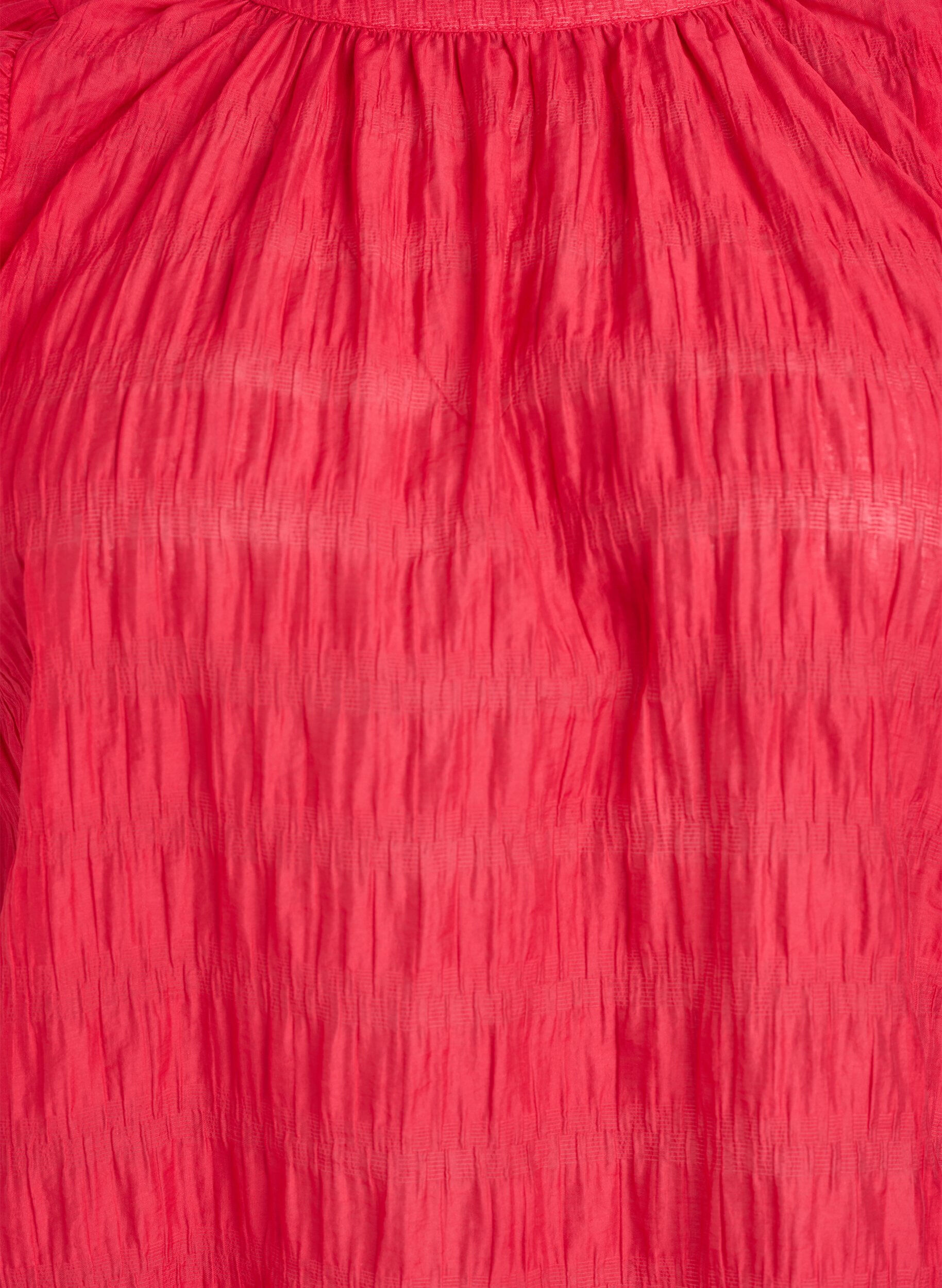 ZizziHihaton pusero tekstuurilla ja r&ouml;yhel&ouml;ill&auml;, Punainen, Packshot image number 2