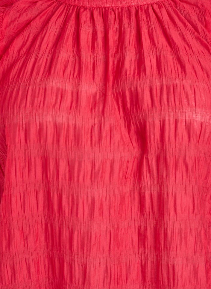 Hihaton pusero tekstuurilla ja r&ouml;yhel&ouml;ill&auml;, Punainen, Packshot image number 2