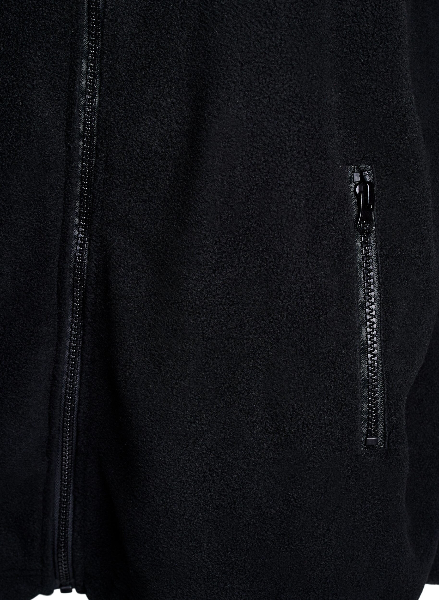 ZizziFleecetakki taskuilla, Musta, Packshot image number 3