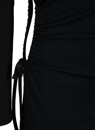 Tyköistuva mekko aukolla, Black, Packshot image number 3