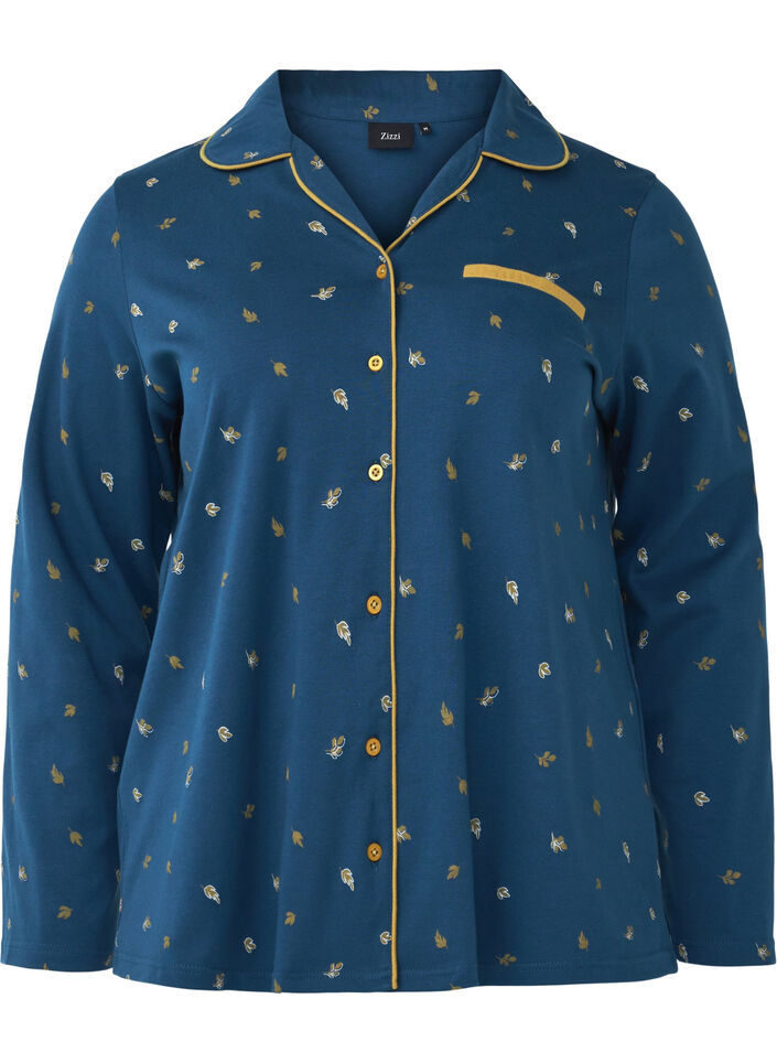 Puuvillainen yöpaita, Blue Opal AOP, Packshot image number 0