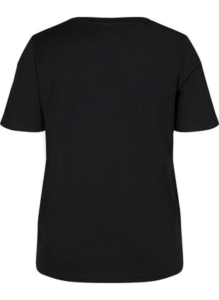 T-paita ekologisesta puuvillasta v-aukolla, Black, Packshot image number 1