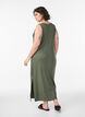 Hihaton ribattu mekko viskoosista, Vihre&auml;, Model image number 1