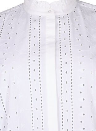 Puuvillainen paita reikäkuviolla, Bright White, Packshot image number 2