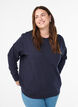 Collegepaita py&ouml;re&auml;ll&auml; p&auml;&auml;ntiell&auml;, Sininen, Model image number 0