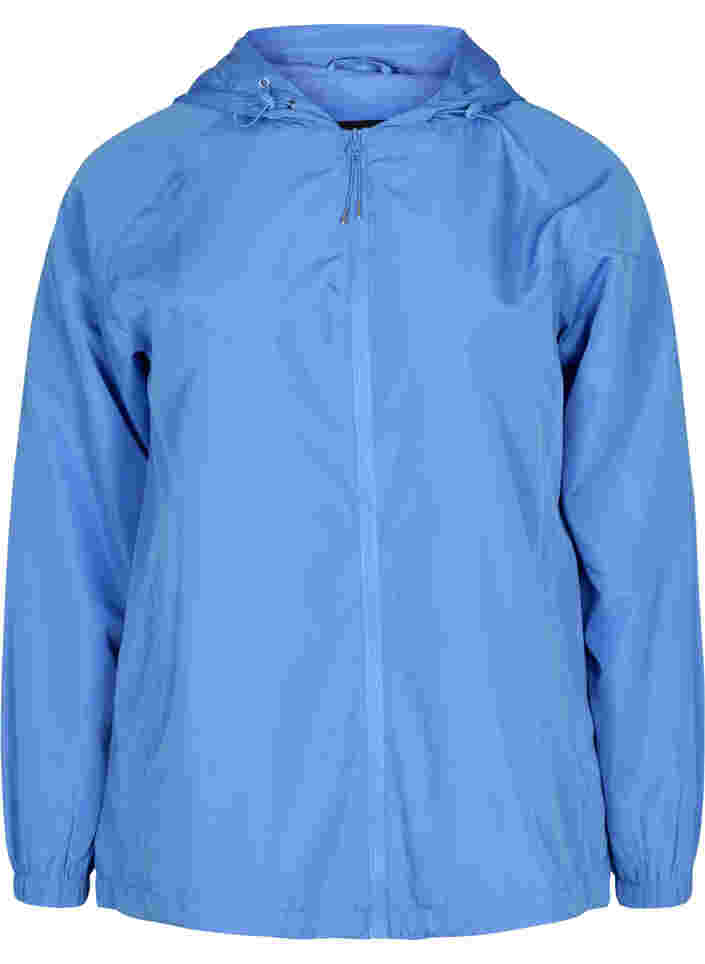 Lyhyt takki hupulla ja säädettävällä helmalla , Ultramarine, Packshot image number 0