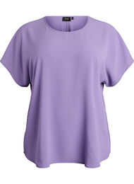 Pusero lyhyill&auml; hihoilla ja py&ouml;re&auml;ll&auml; p&auml;&auml;ntiell&auml;, Violetti