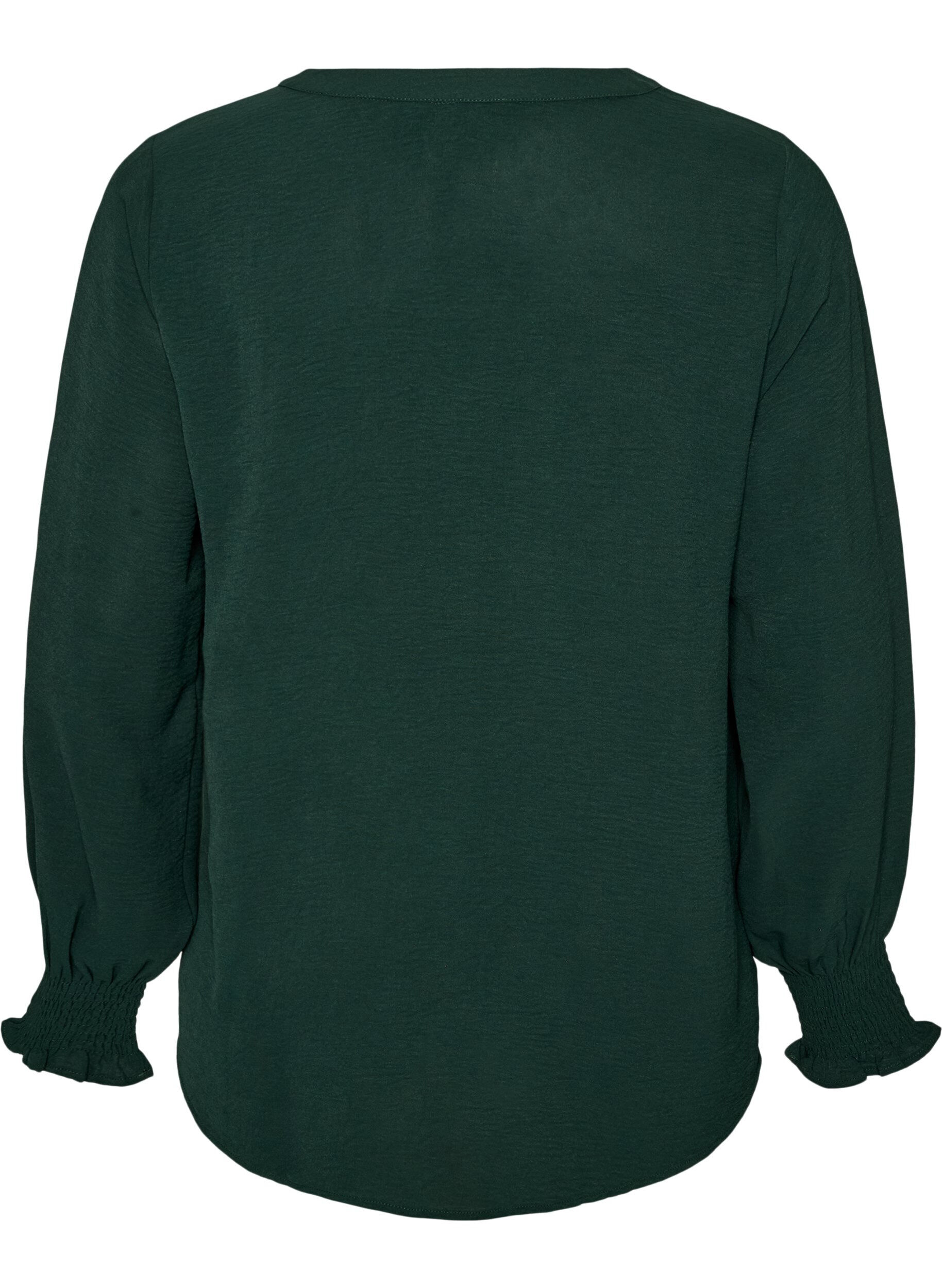 ZizziPusero smock-kalvosimilla ja v-p&auml;&auml;ntiell&auml;, Vihre&auml;, Packshot image number 1