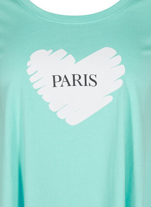 Lyhythihainen a-mallinen t-paita puuvillasta , Aqua Sky PARIS, Packshot image number 2