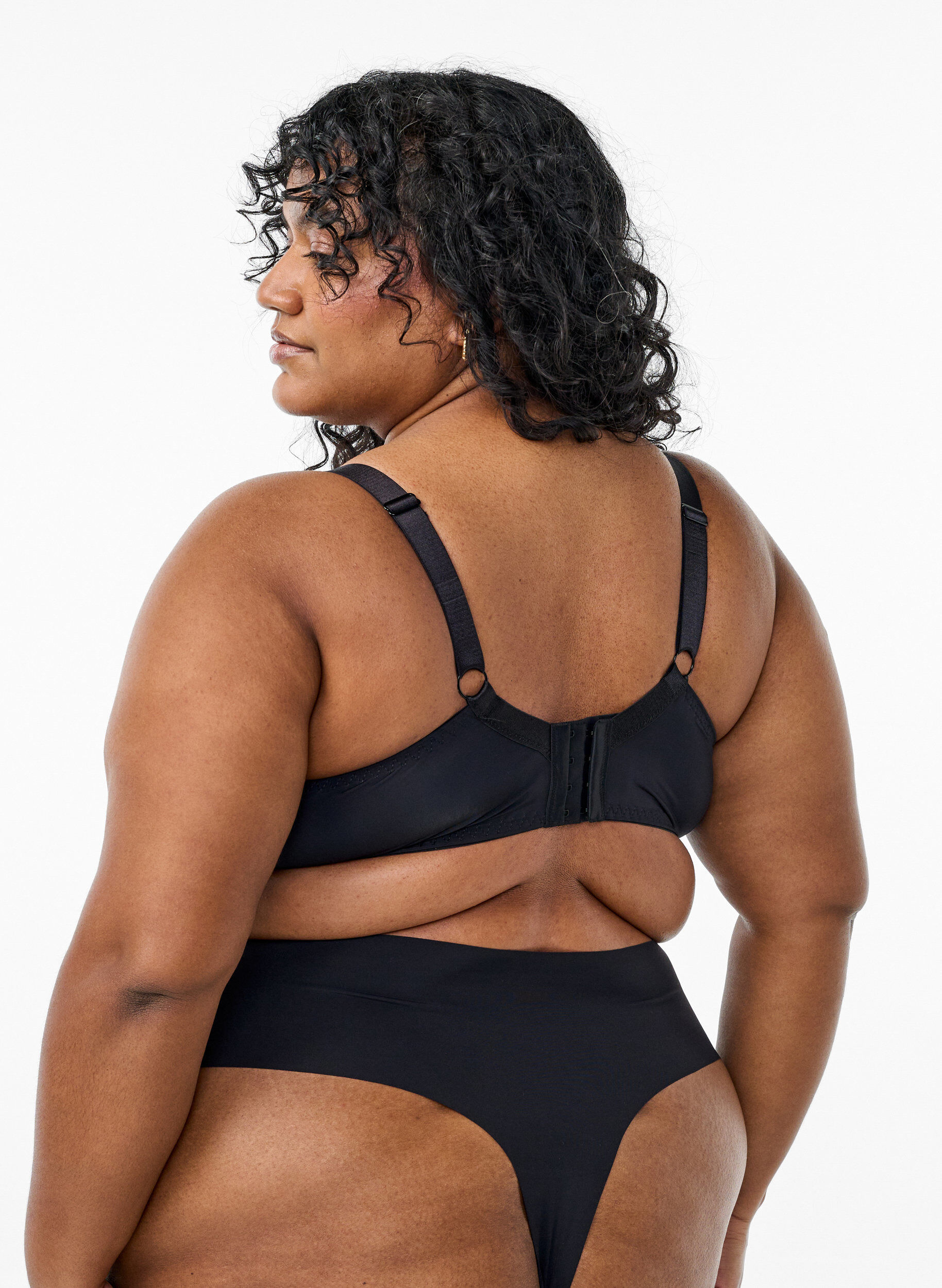 Zizzi Topatut rintaliivit pitsill&auml;, Musta, Model image number 2