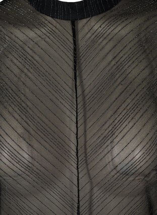 Kevyesti läpikuultava pusero lurexilla, Black w. Silver, Packshot image number 2