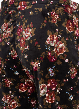 Velourhousut kukkakuosilla ja taskuilla, Flower AOP, Packshot image number 2