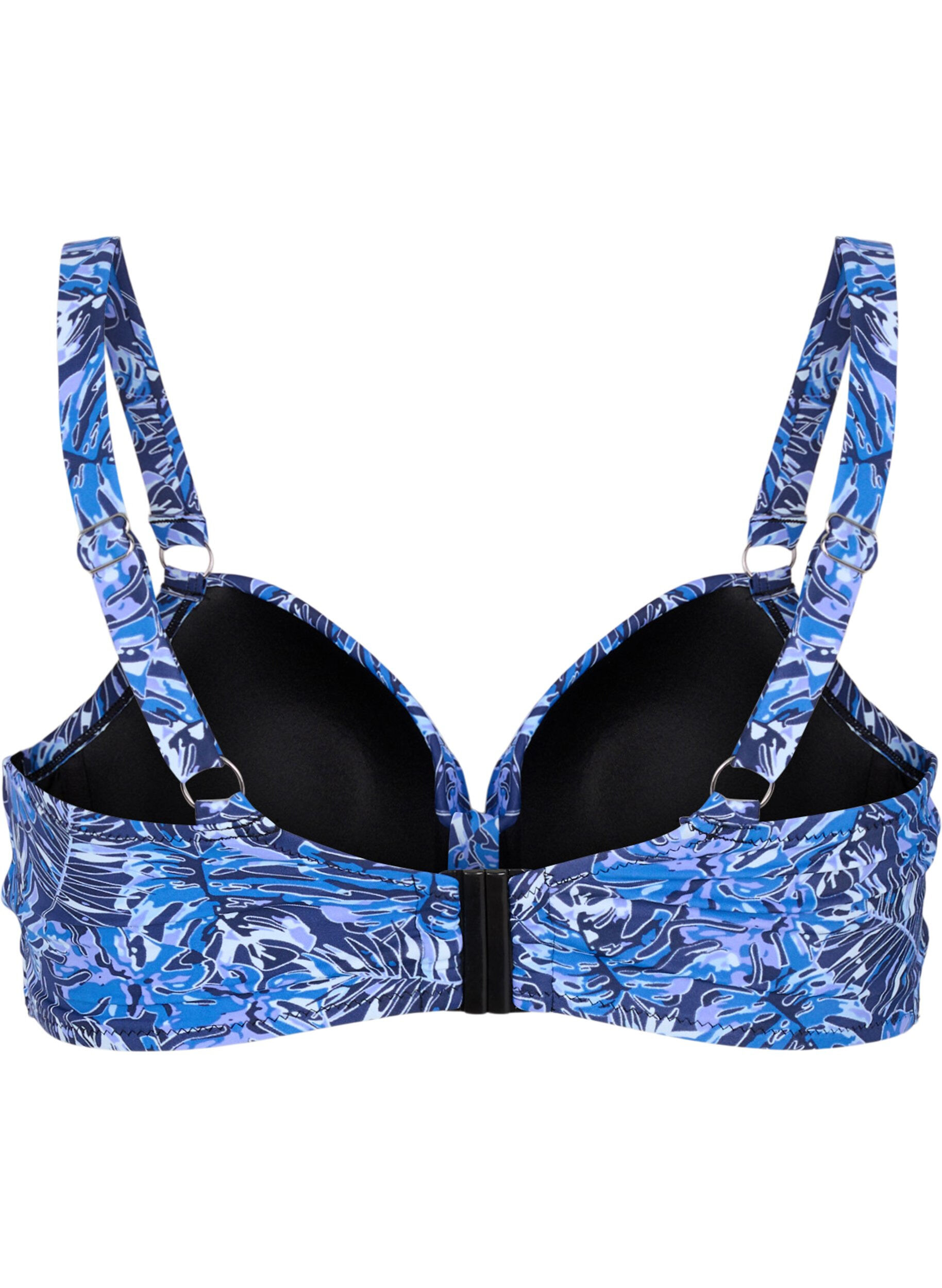 ZizziKaarituelliset bikiniyl&auml;osa kuosilla, Sininen, Packshot image number 1