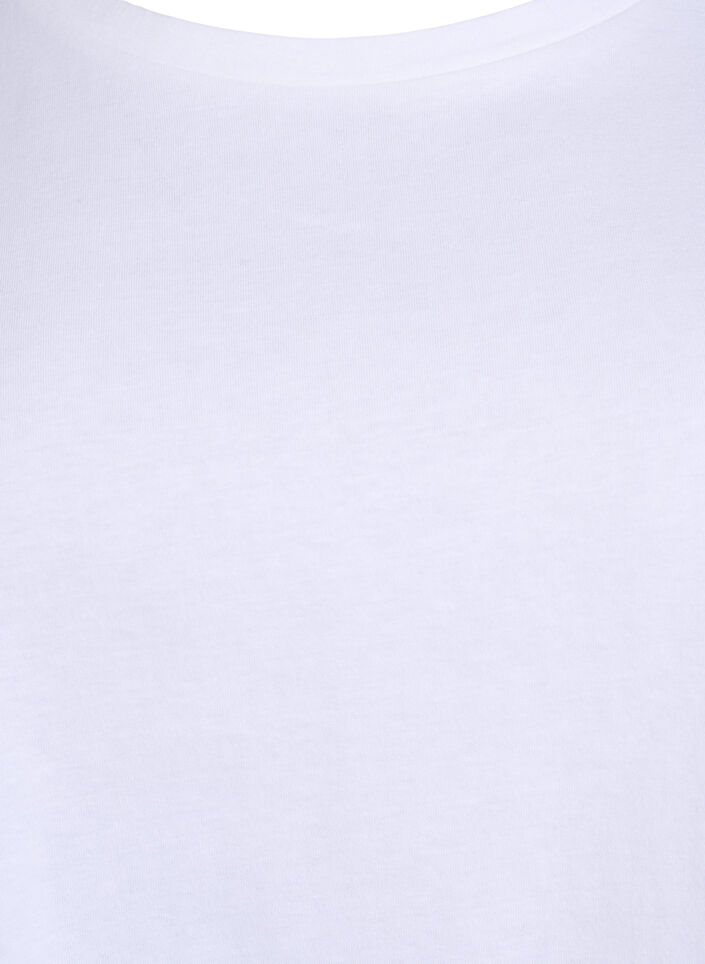 T-paita Broderie Anglaise -hihoilla, Valkoinen, Packshot image number 2