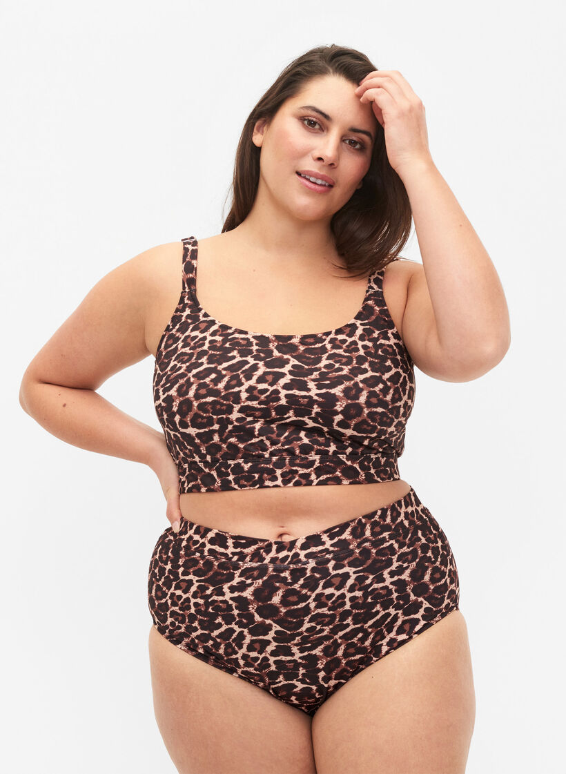 Bikinialaosa kuosilla ja korkealla vyötäröllä, Autentic Leopard, Model image number 0