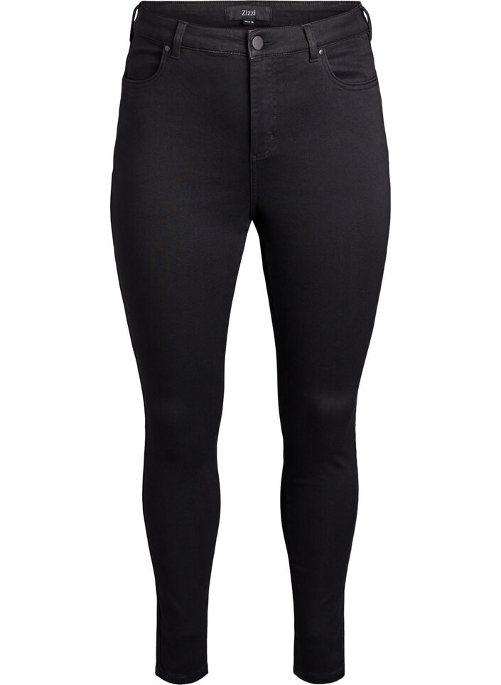 Super slim Amy-farkut korkealla vy&ouml;t&auml;r&ouml;ll&auml;, Musta, Packshot image number 0