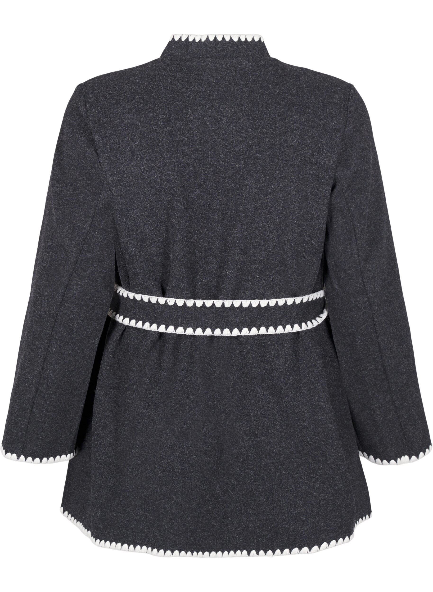 Zizzi Takki, jossa on kontrastiv&auml;riset reunat, Dark Grey Melange, Packshot image number 1