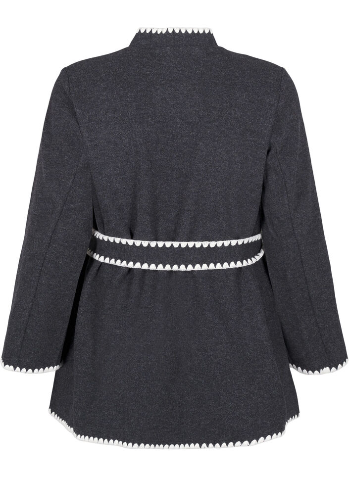 Takki, jossa on kontrastiväriset reunat, Dark Grey Melange, Packshot image number 1