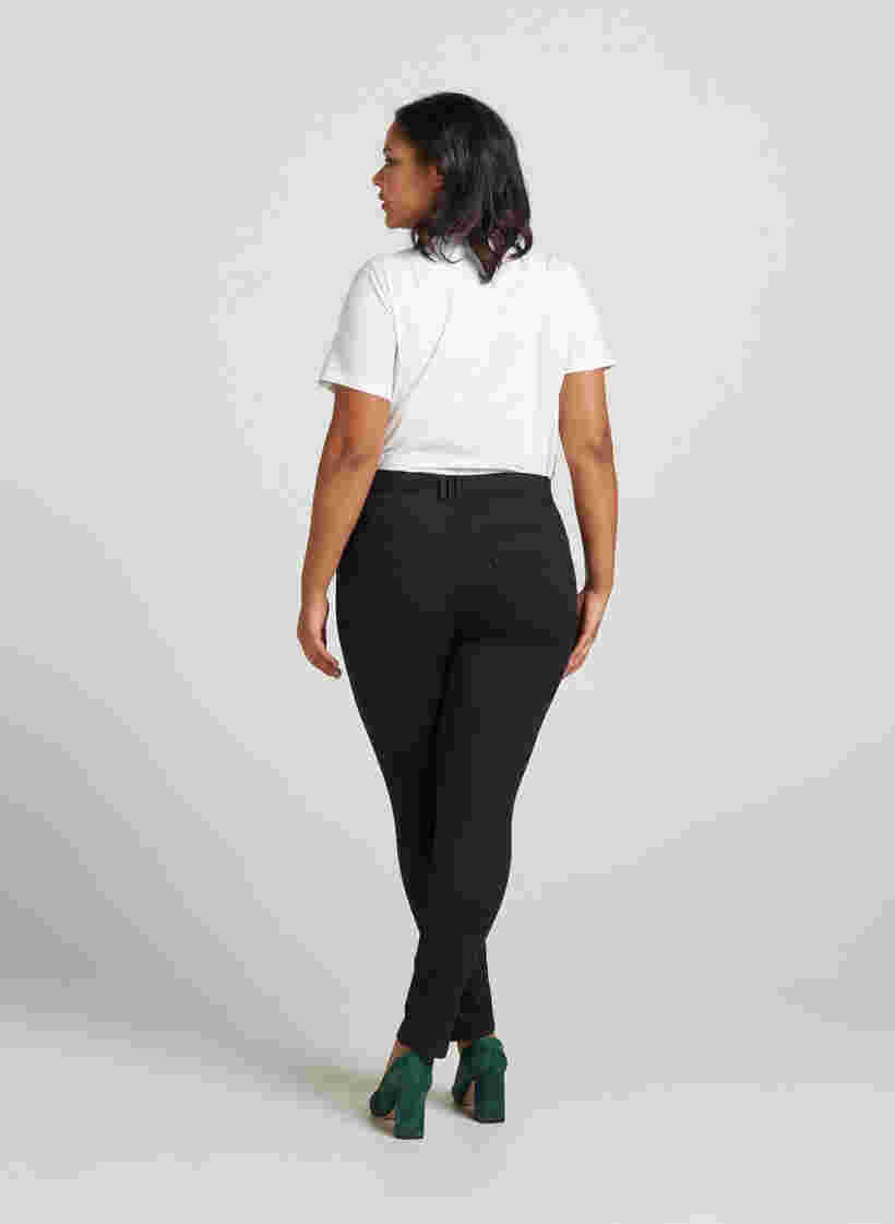 Super slim Amy-farkut korkealla vyötäröllä, Black, Model image number 1