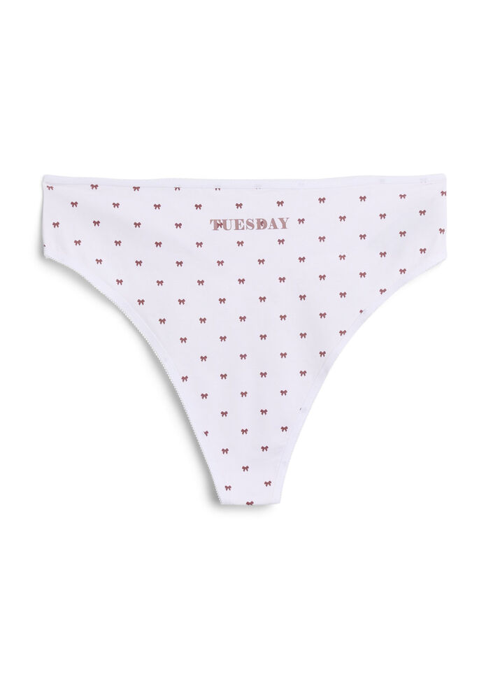 7 kpl G-stringejä puuvillasta, joissa viikonpäivät printillä, Vaaleanpunainen, Packshot image number 3