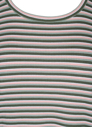 Raidallinen pusero pitkillä hihoilla , Rosa/Green Stripe, Packshot image number 2