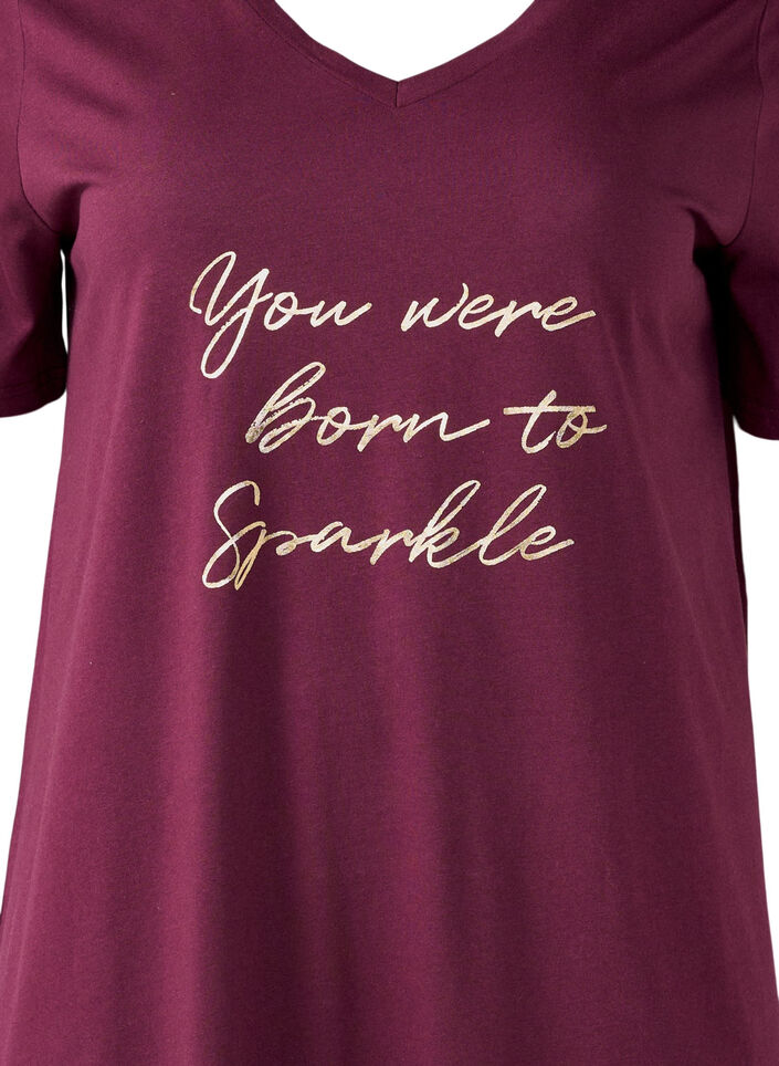 Luomupuuvillasta valmistettu v-aukkoinen yöpaita, Punainen, Packshot image number 2