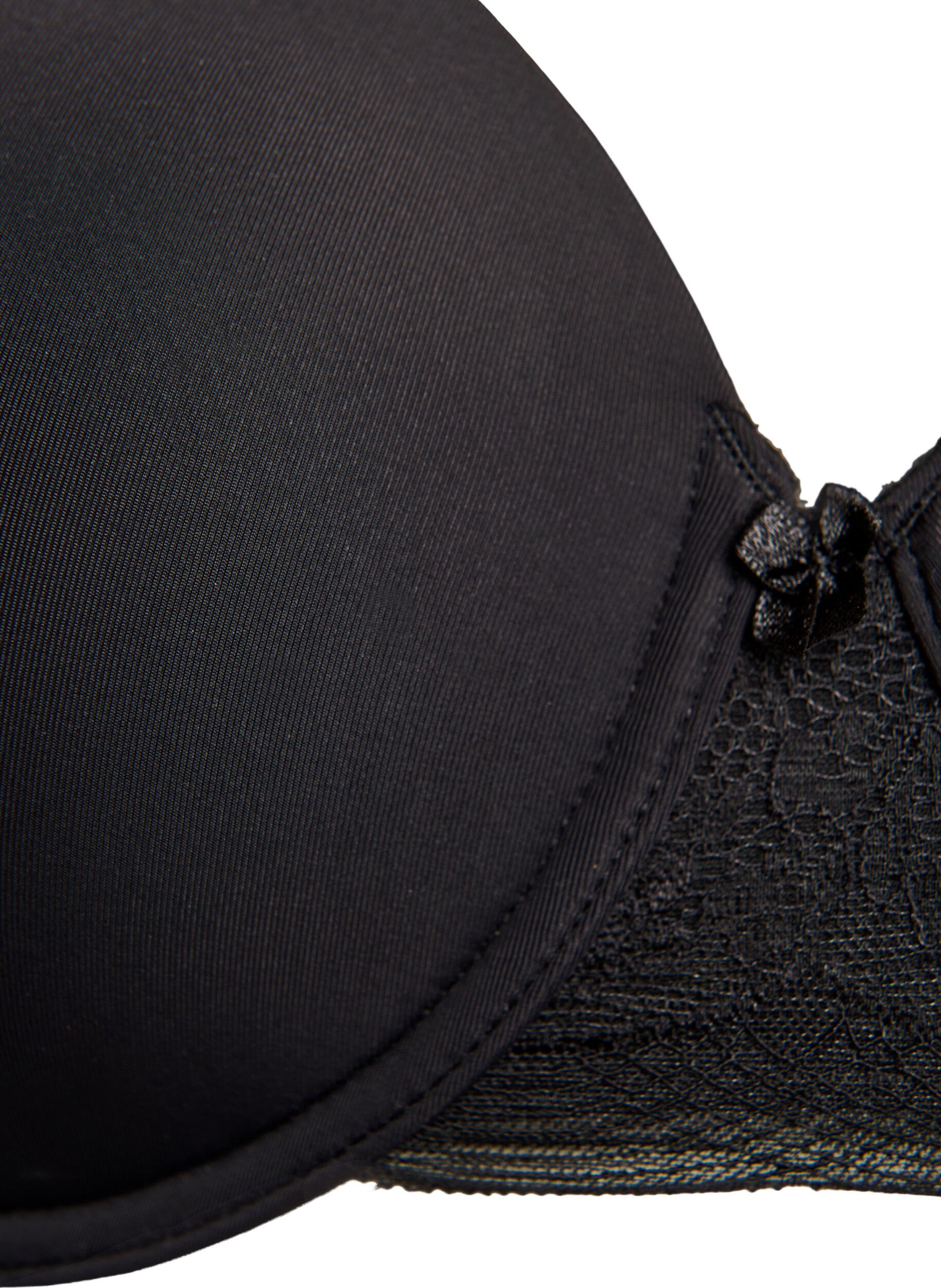 Zizzi Muotoillut t-paitarintaliivit sileill&auml; kupeilla, Musta, Packshot image number 2