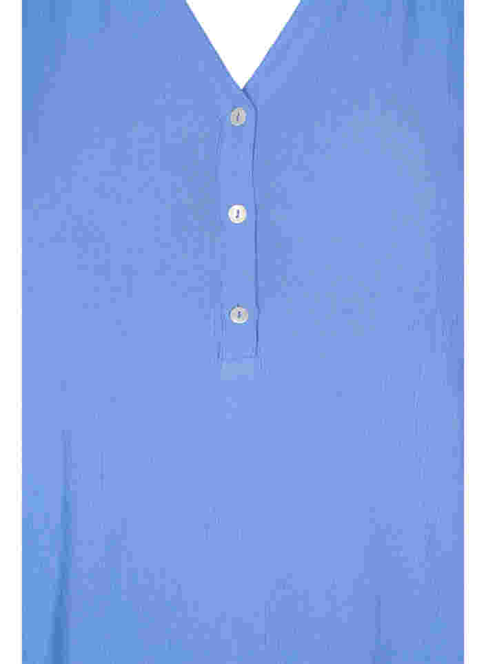 Viskoositunika V-pääntiellä ja napeilla, Wedgewood, Packshot image number 2