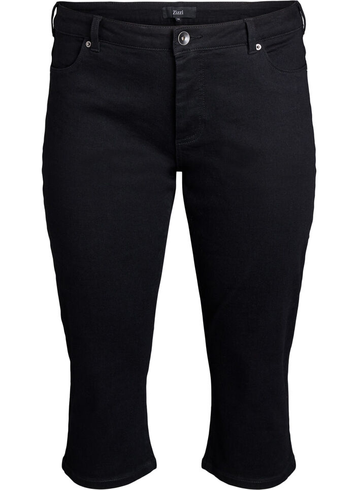 Emily-slim fit -farkkushortsit, Musta, Packshot image number 0