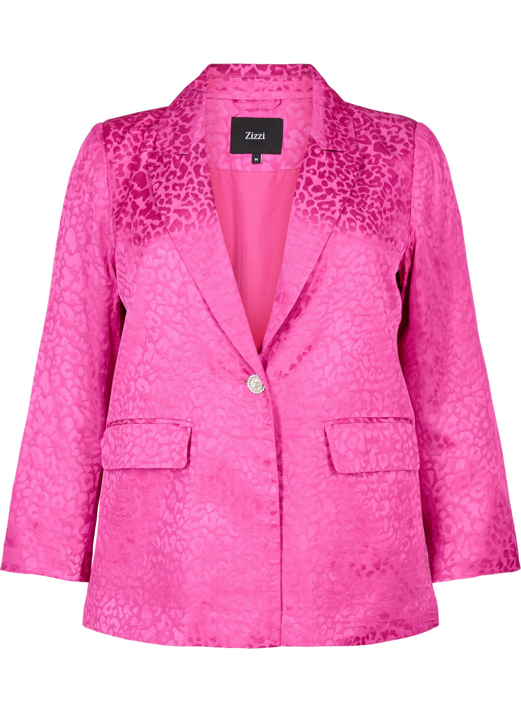 ZizziViskoosinen jacquard-bleiseri s&auml;vy s&auml;vyyn, Rose Violet, Packshot image number 0