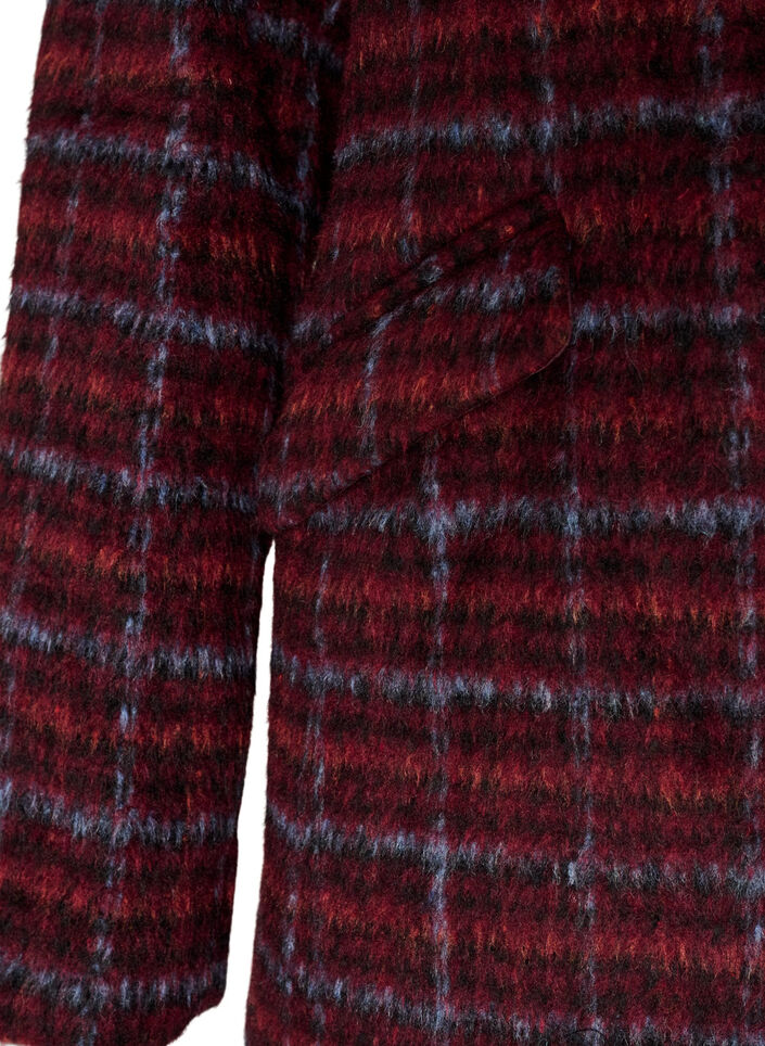 Ruudullinen takki taskuilla, Punainen, Packshot image number 3