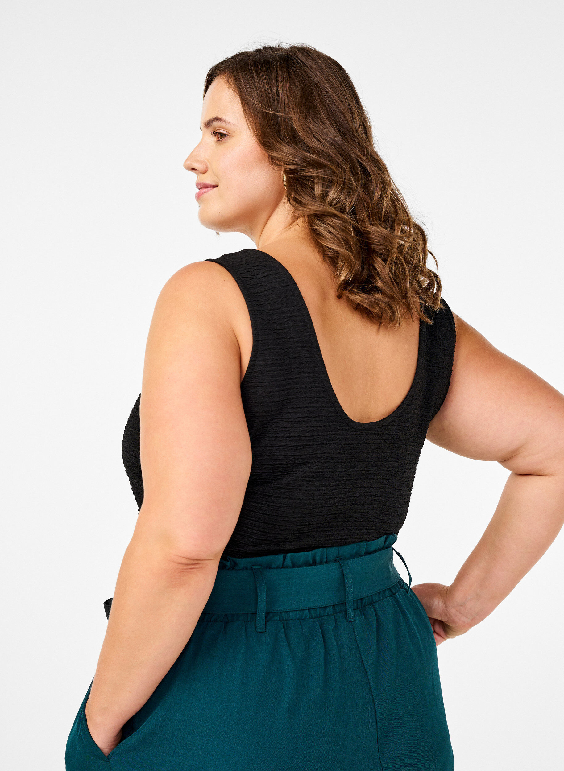 Zizzi Hihaton teksturoitu body, Black, Model image number 1