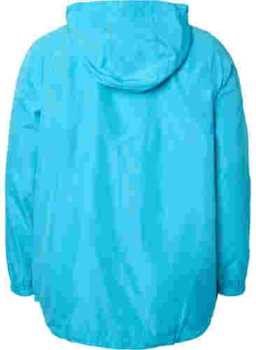 Lyhyt takki hupulla ja säädettävällä helmalla, River Blue, Packshot image number 1