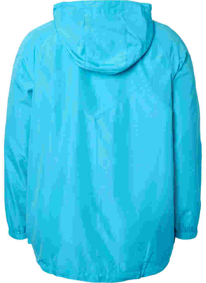 Lyhyt takki hupulla ja säädettävällä helmalla, River Blue, Packshot image number 1