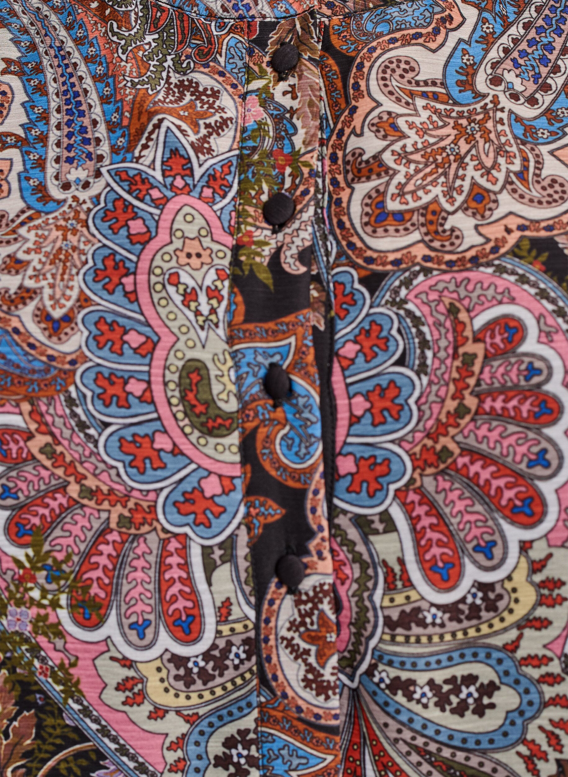 Zizzi Midimekko paisley-yksityiskohdilla ja pitk&auml;t hihat, Musta, Packshot image number 2