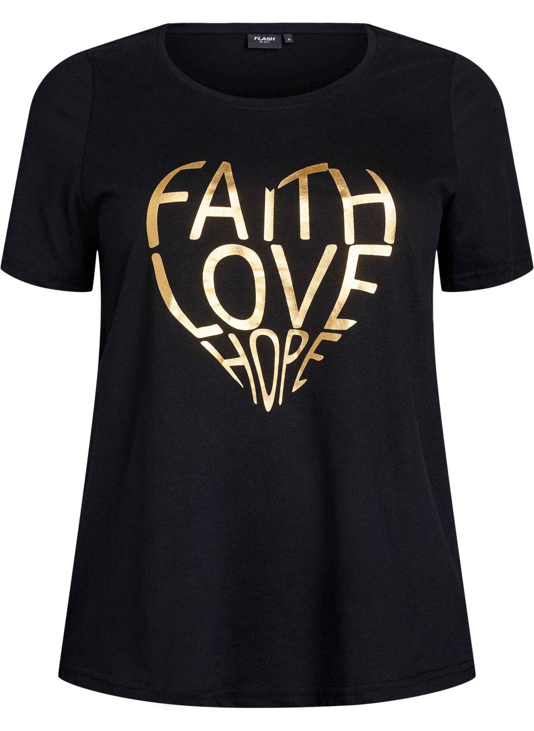 Zizzi FLASH - T-paita motiivilla, Musta, Packshot image number 0