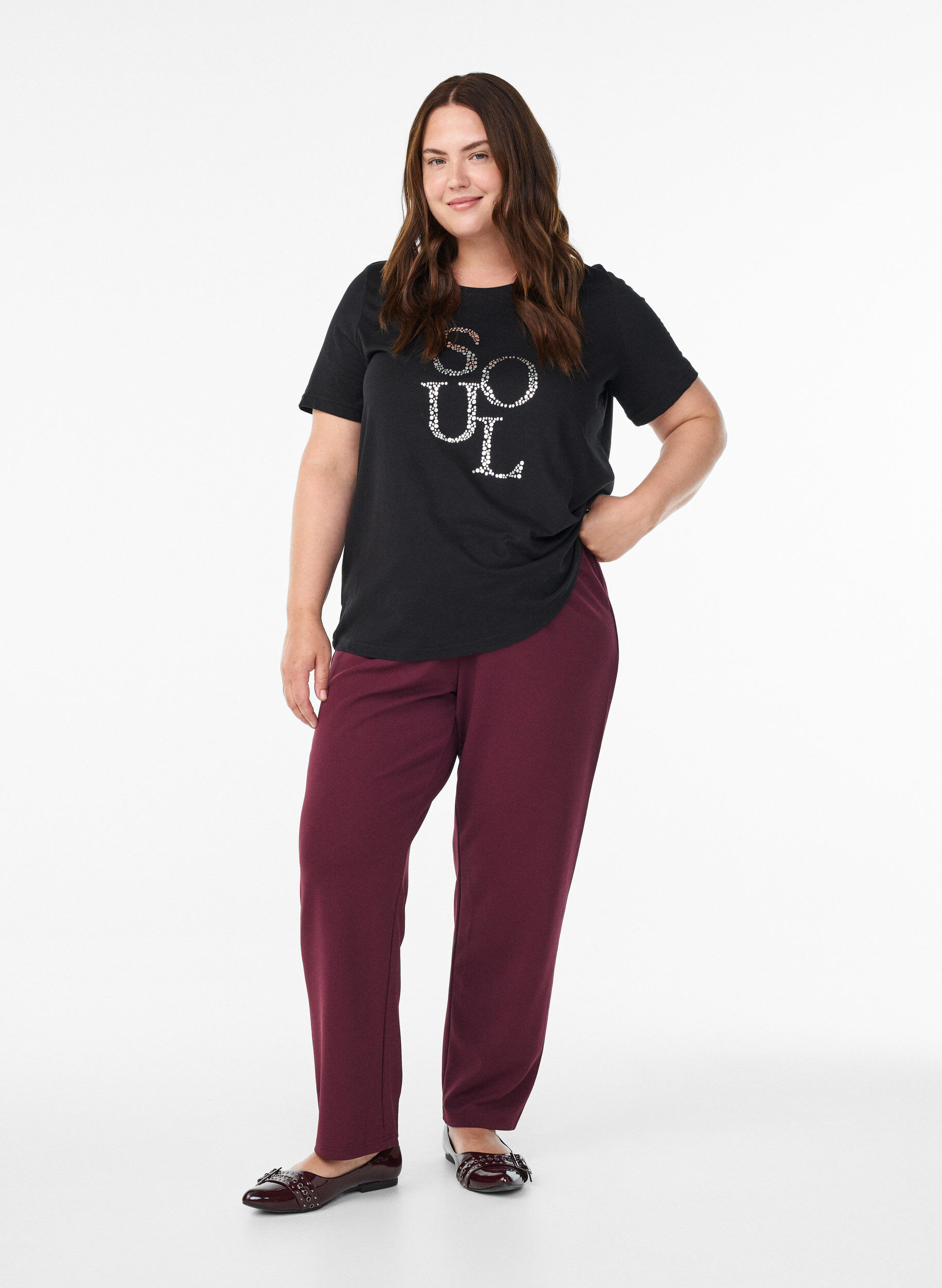 Zizzi T-paita printill&auml;, Musta, Model image number 1