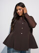 Raitakuvioinen liivi peplum-helmalla, Ruskea, Model image number 0