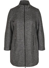 Vetoketjullinen takki villaa, Dark Grey Melange