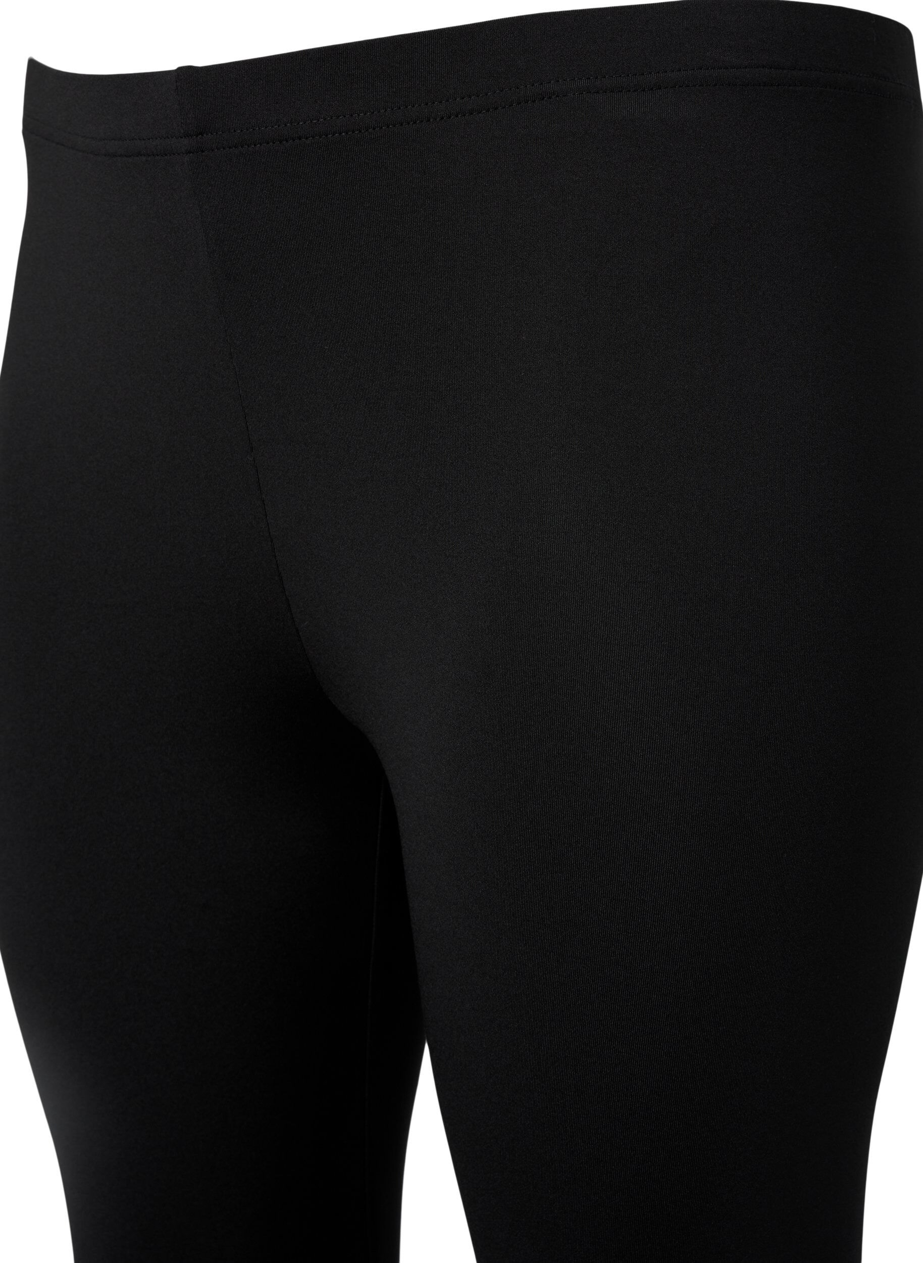 Zizzi 2 kpl 3/4-pituisia leggingsej&auml; pitsikantilla, Black / Black, Packshot image number 3