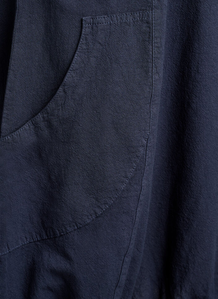 Lyhythihainen puuvillamekko, Sininen, Packshot image number 3
