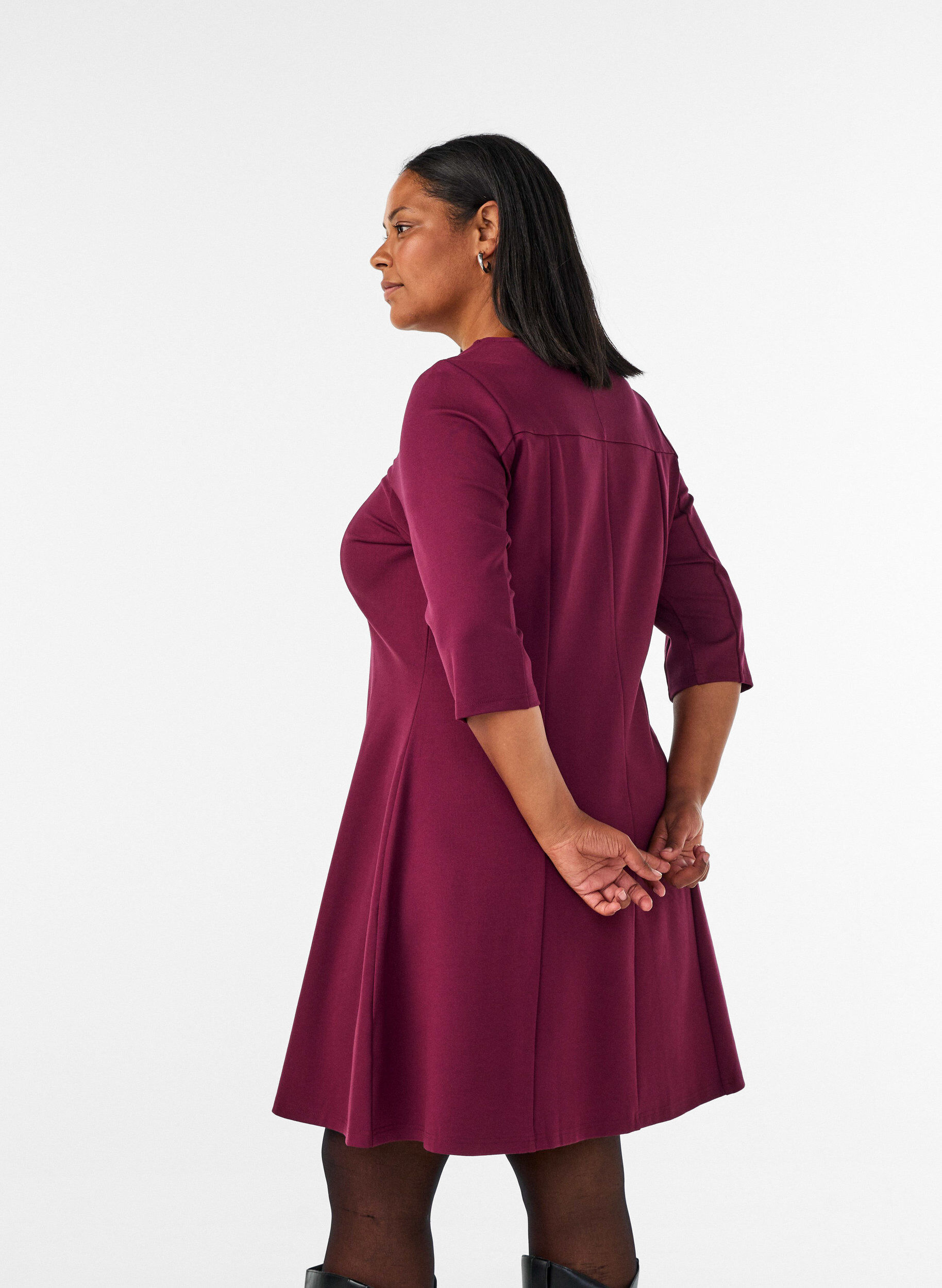 ZizziA-mallinen mekko 3/4-pituisilla hihoilla, Punainen, Model image number 2