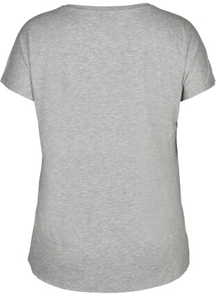 T-paita treeniin painatuksella rinnassa, Light Grey Melange, Packshot image number 1