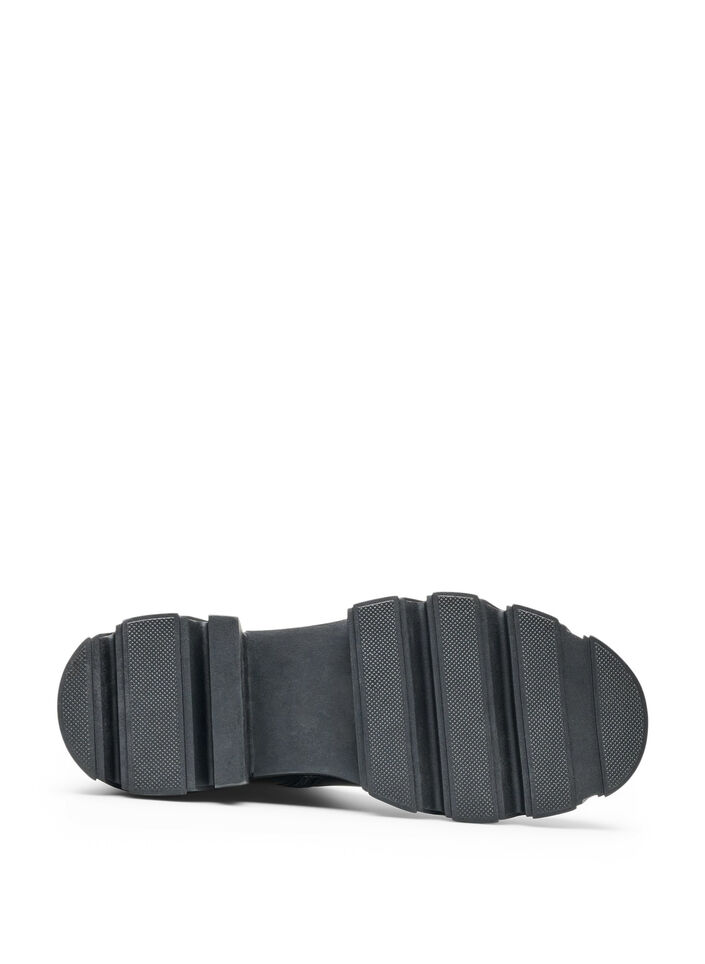 Pitk&auml;t saappaat ribatuilla paneeleilla, Musta, Packshot image number 5