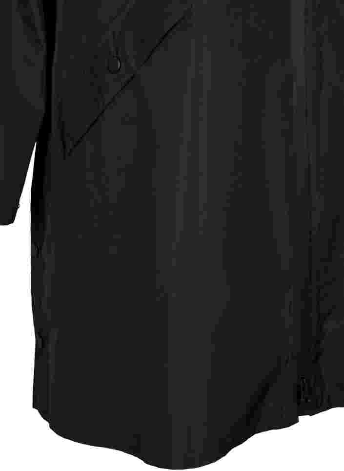 Sadetakki taskuilla ja hupulla, Black, Packshot image number 3