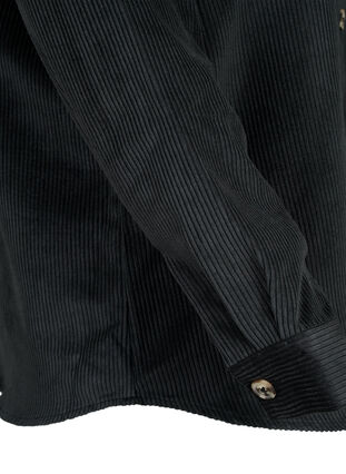 Pitkähihainen samettipaita, jossa on rintataskut, Black, Packshot image number 3