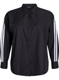 Rento paita urheilullisilla raidoilla hihoissa, Musta