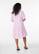 Lyhyt A-linjainen mekko puuvillamusliinista, Violetti, Model image number 2