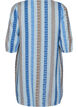 Lyhyt mekko pellavasta ja viskoosista, 3/4-hihoilla, Sininen, Packshot image number 1