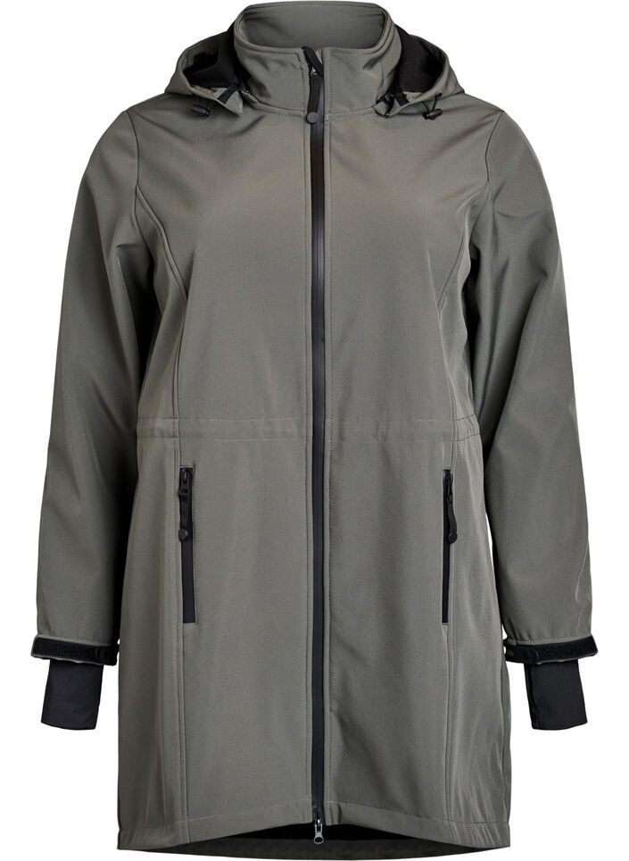 Softshell-takki irrotettavalla hupulla, Harmaa, Packshot image number 0